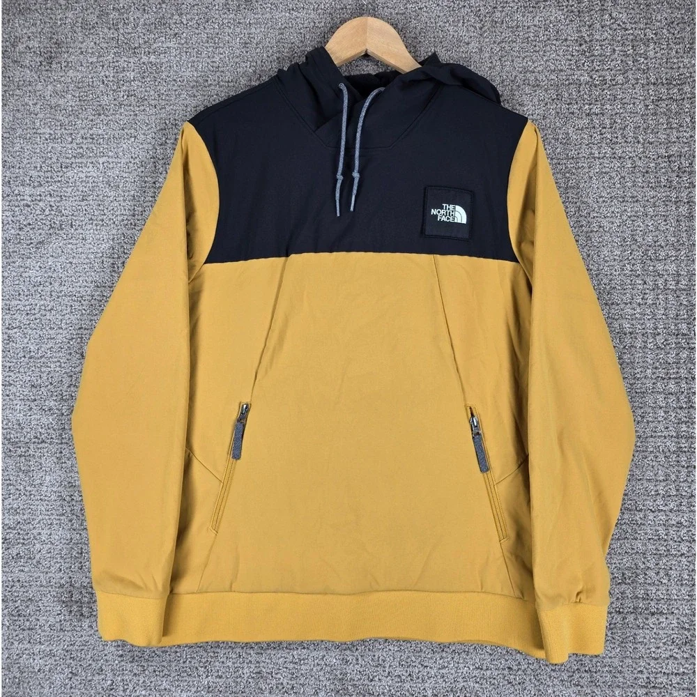 The‎ North Face Tekno Ridge Womens Hoodie Black Yellow Pullover Sweatshirt